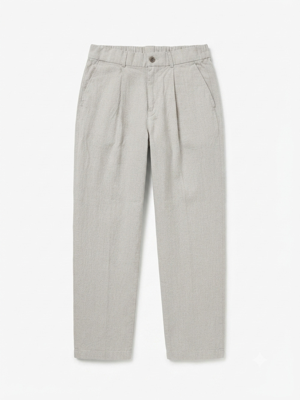 Manfinity Men’s Medium Pleated Pants Beige 100% Cotton Textured Tapered Casual